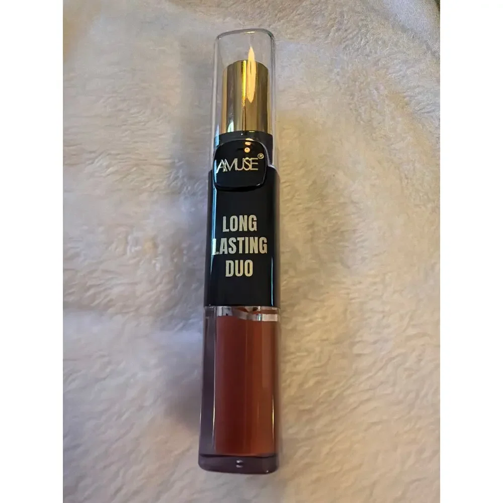 AMUSE Long Lasting Duo No. 10 Rosy Brown Nude Lipstick Liquid Matte 8g